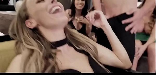  Hot Big Tits MILFs Have A Divorce Party Orgy With Twin Strippers